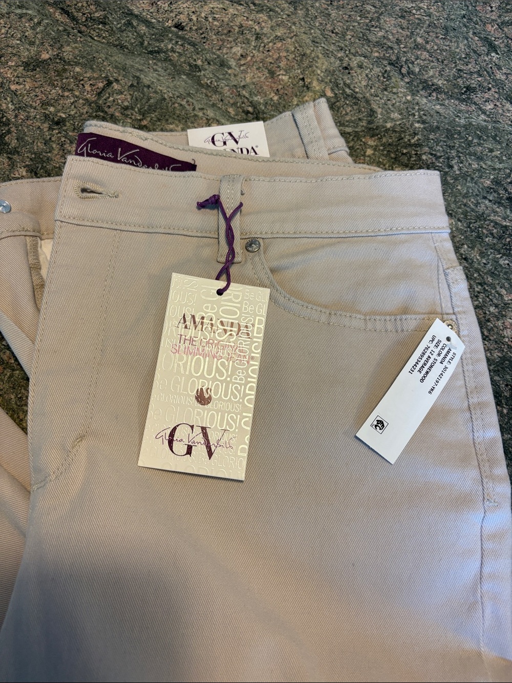 Gloria Vanderbilt Cream Straight-Leg Amanda Jeans